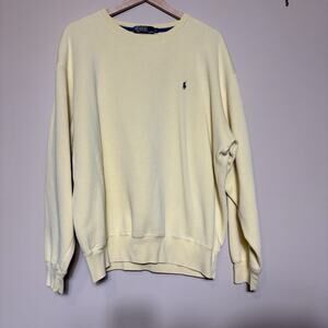 Polo Ralph Lauren Crewneck Pullover Sweatshirt Yellow Men’s Size L Y2K Preppy